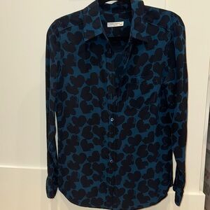 Equipment Dark Blue Heart Pattern Shirt